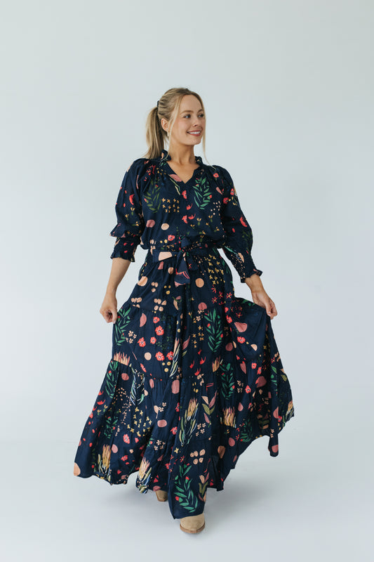 Megan Top - Navy Arrangement