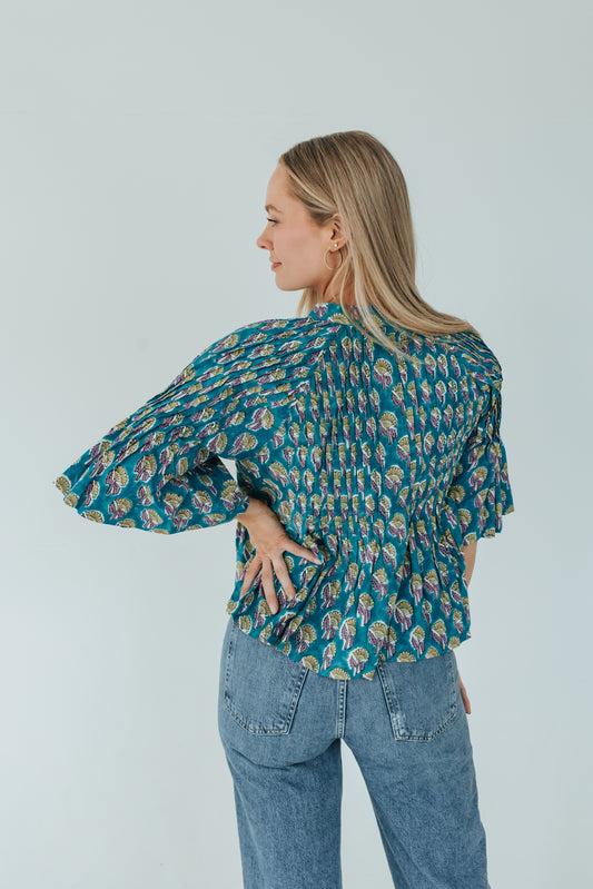 Jeannie Top - Teal Meadow