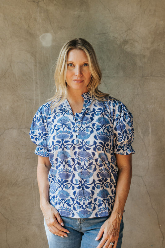 Sylvie Top - Blue Dahlia