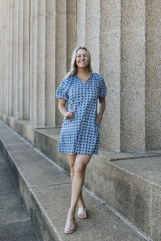Tessa Dress - Harbor Lattice