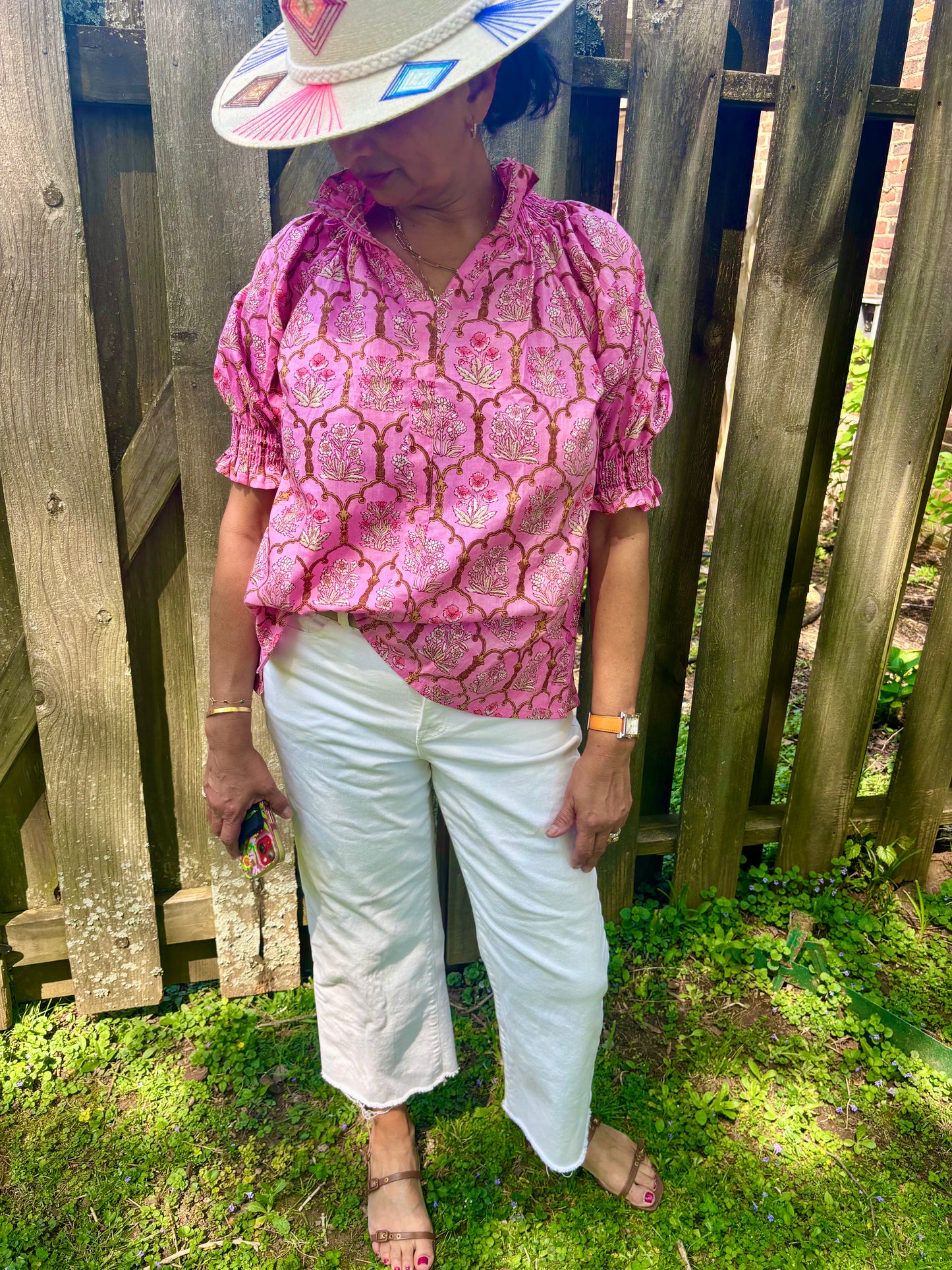 Sally Smocked Side Vent Top