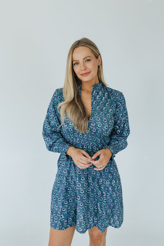 Kat Dress - Denim Meadow