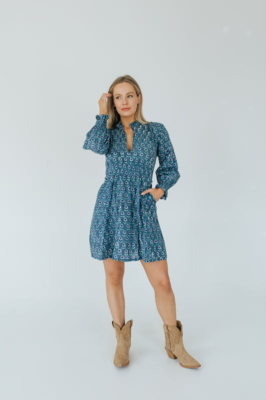 Kat Dress - Denim Meadow