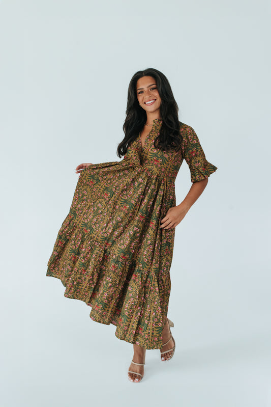 Tilly Dress - Ochre Garden