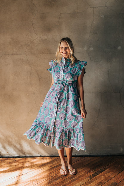 Margot Dress - Lagoon Garden