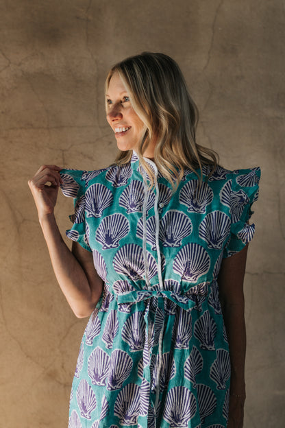 Margot Dress - Lagoon Garden