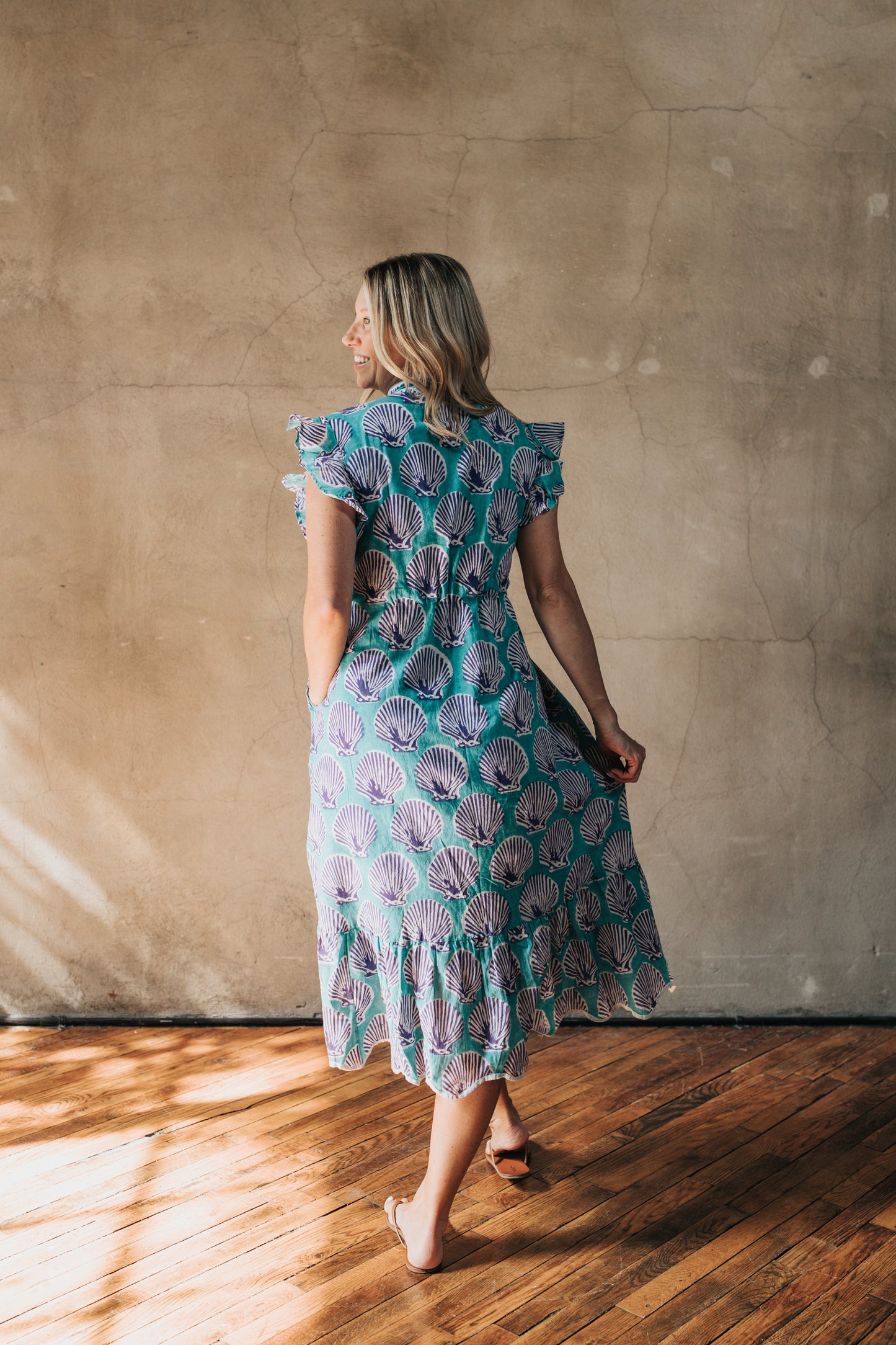Margot Dress - Lagoon Garden