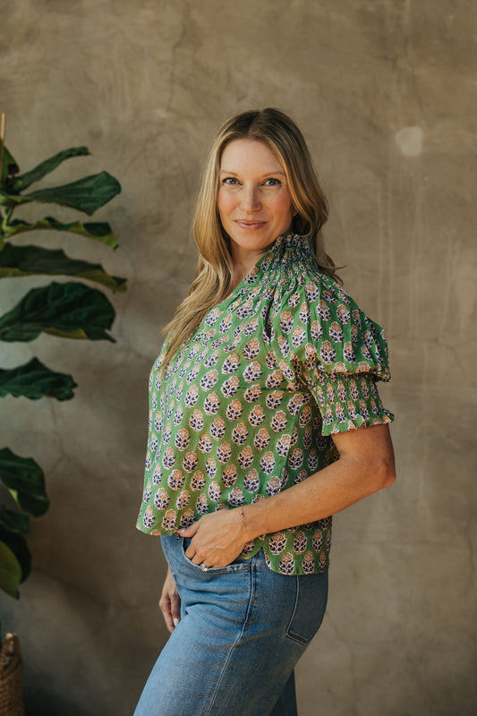 Sally Top - Jasmine Garden