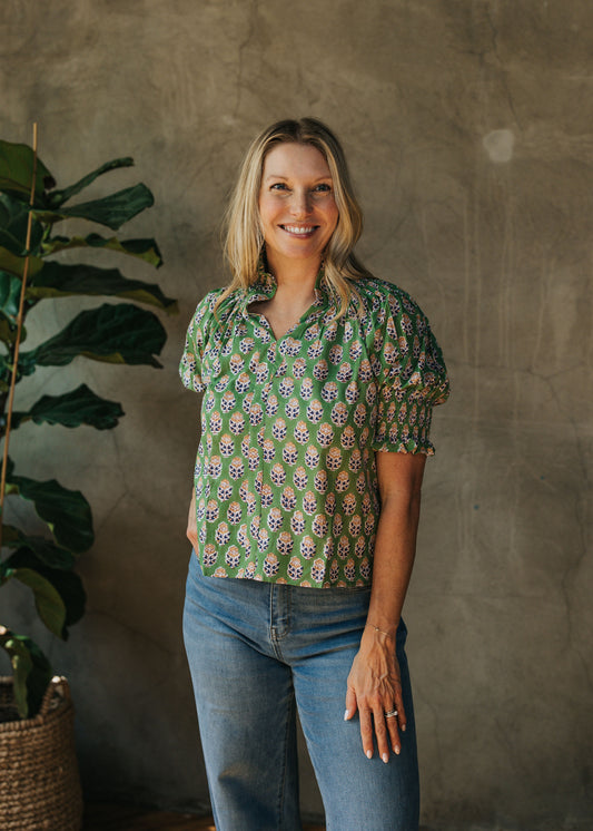 Sally Top - Jasmine Garden