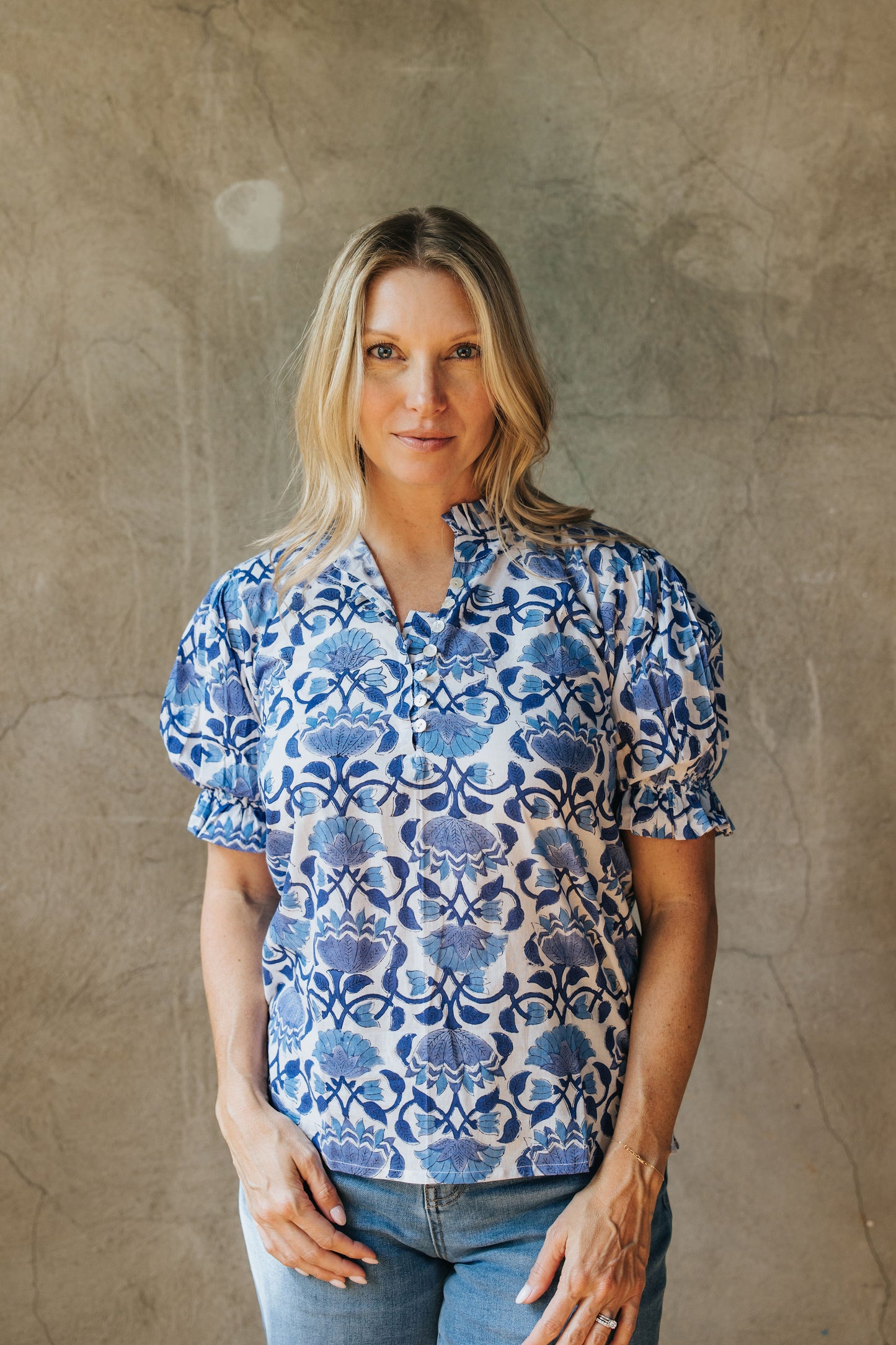 Sylvie Top - Blue Dahlia