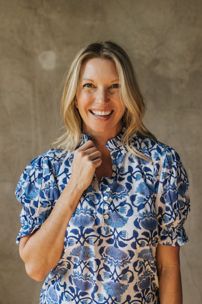 Sylvie Top - Blue Dahlia