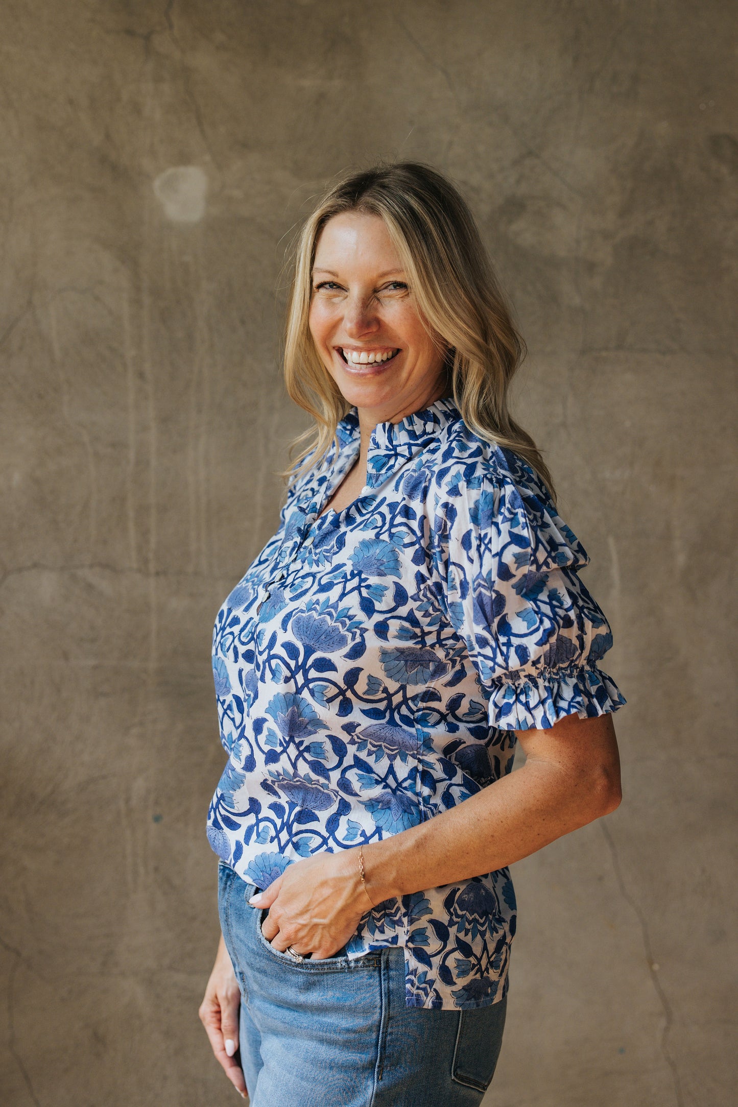 Sylvie Top - Blue Dahlia