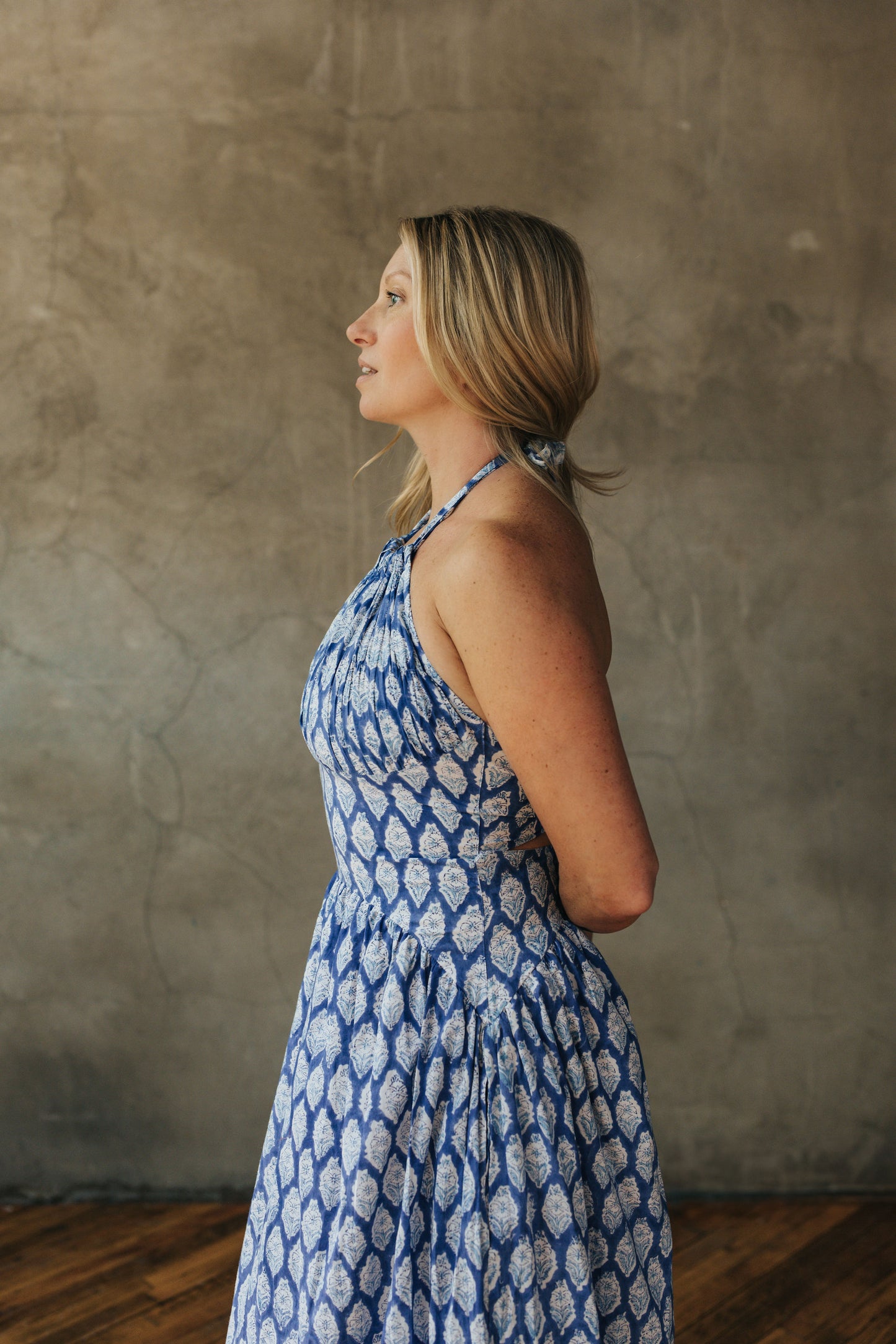 Daphne Dress - Cobalt Garden