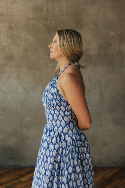 Daphne Dress - Cobalt Garden