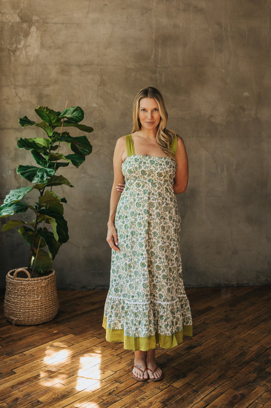 Celia Dress - Emerald Garden