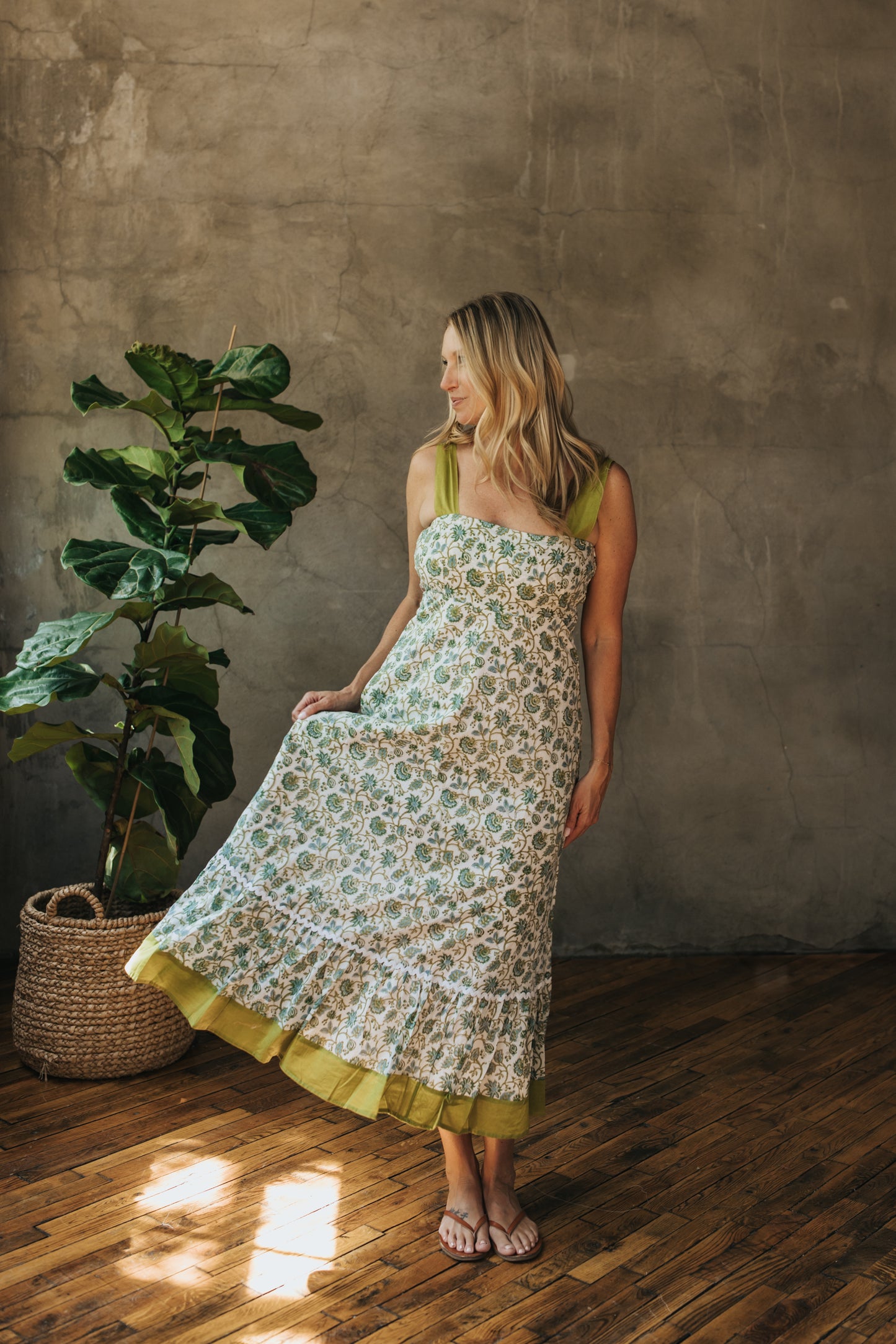 Celia Dress - Emerald Garden