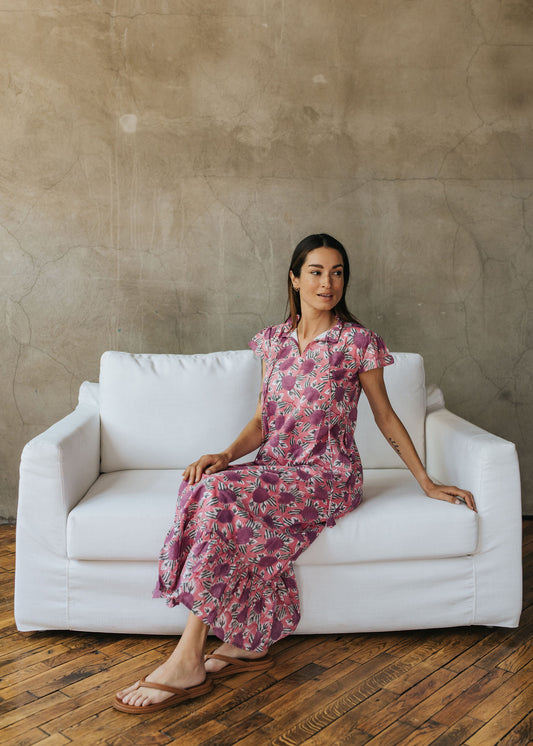 Florence Dress - Rose Lattice
