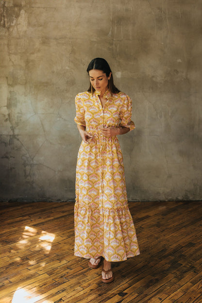 Eliza Dress - Yellow Vine