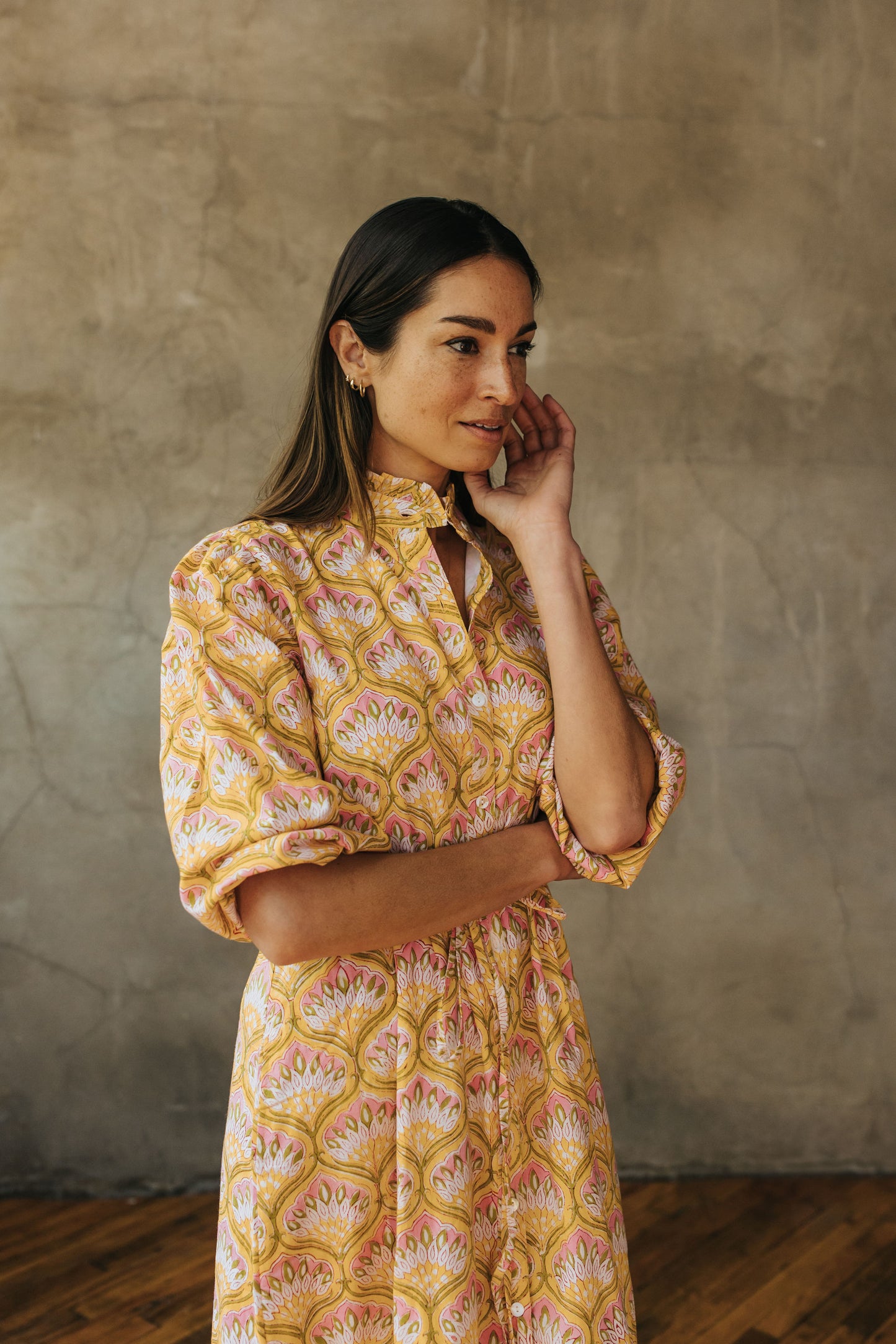 Eliza Dress - Yellow Vine