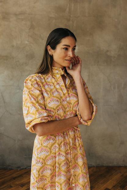 Eliza Dress - Yellow Vine