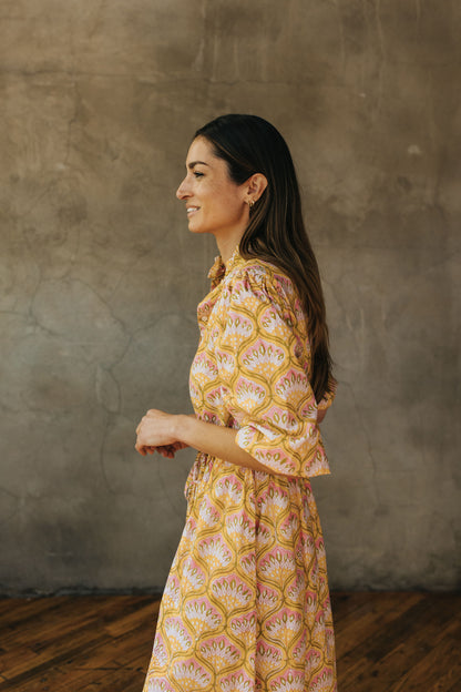 Eliza Dress - Yellow Vine