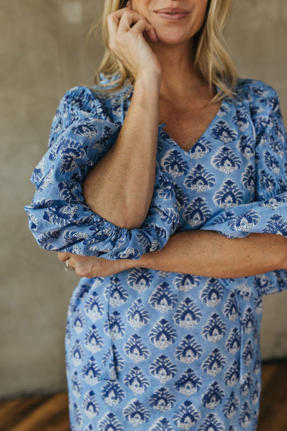 Camille Dress - Indigo Bloom