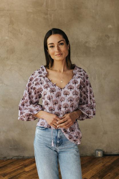 Camille Top - Jaipur Stripe