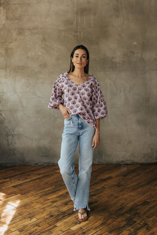 Camille Top - Jaipur Stripe