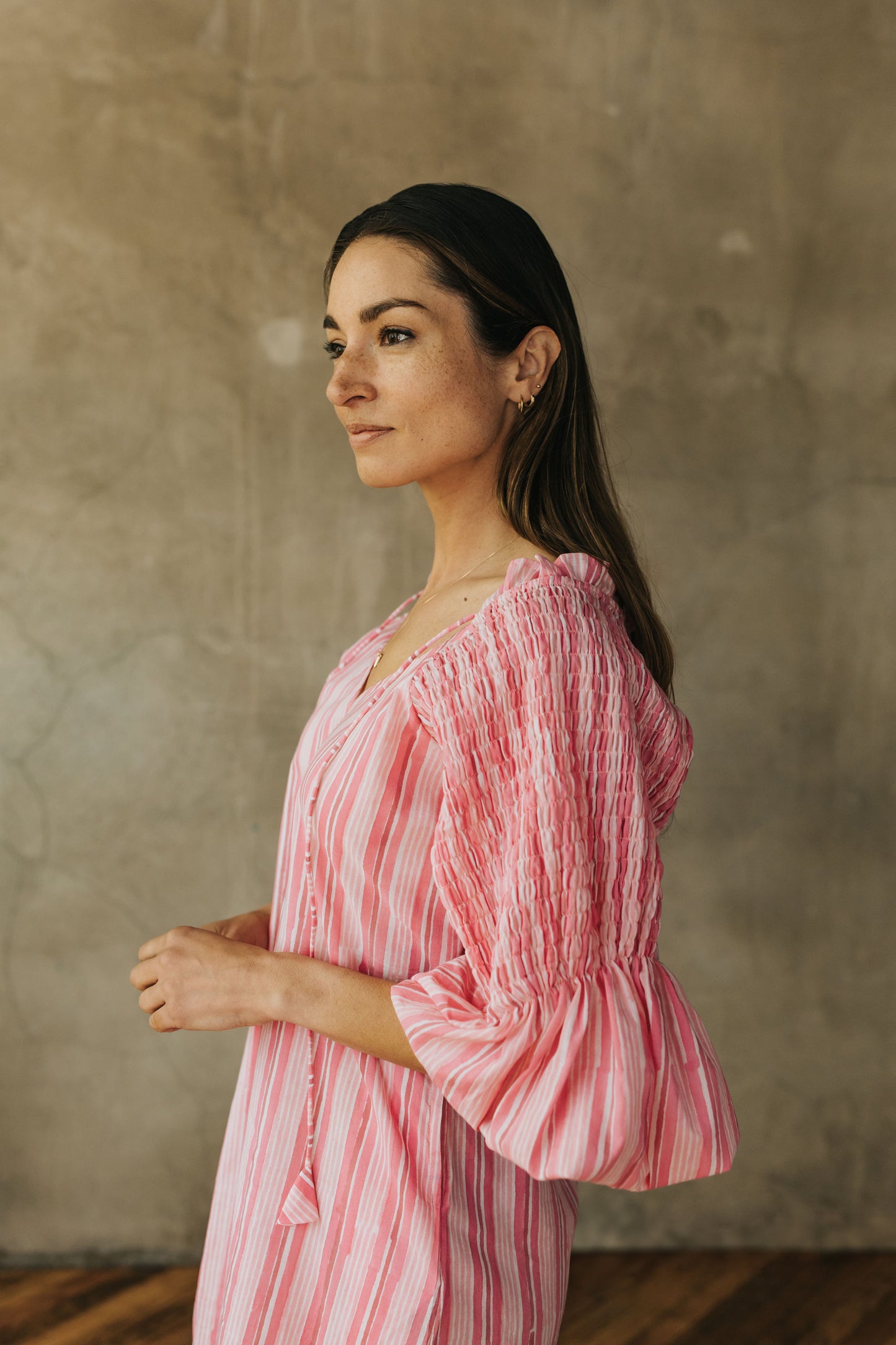 Camille Dress - Rose Stripe
