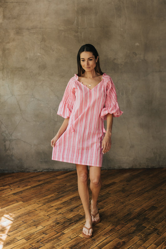 Camille Dress - Rose Stripe