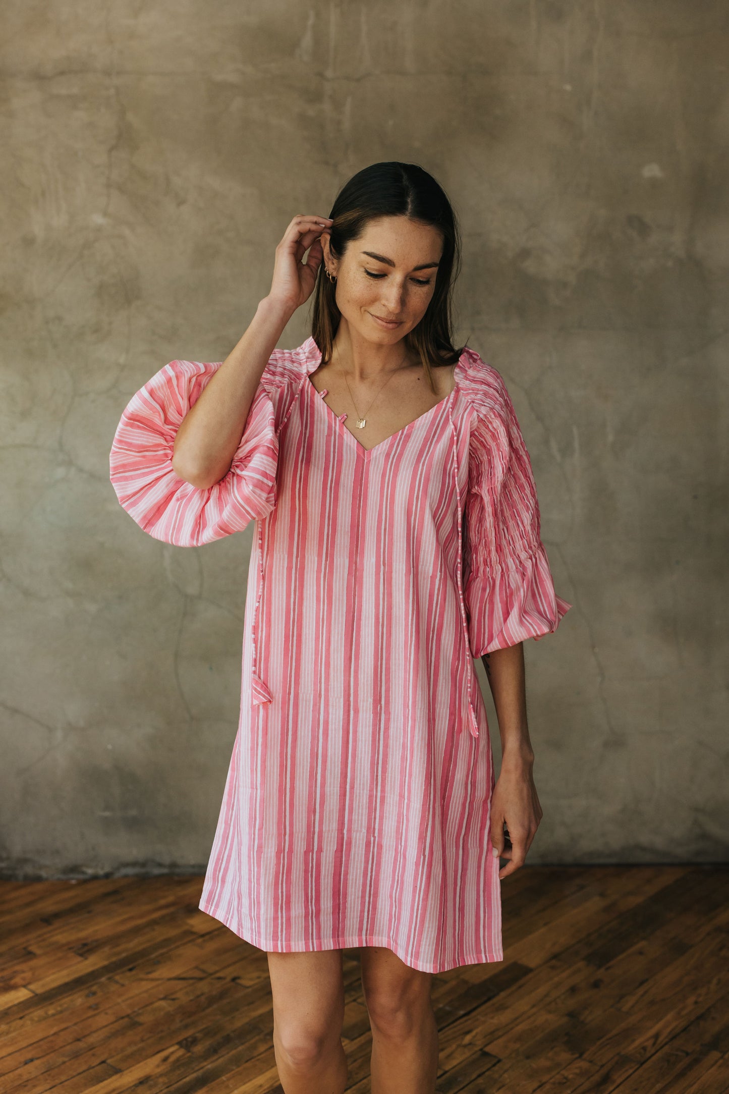 Camille Dress - Rose Stripe