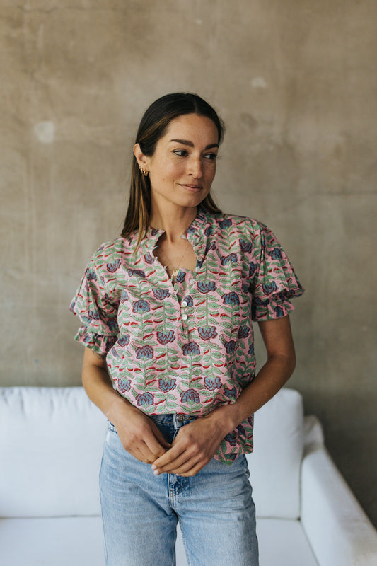 Sylvie Top - Peony Vine