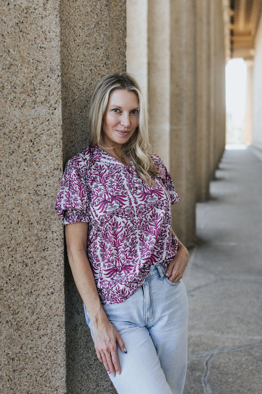 Sylvie Top - Raspberry