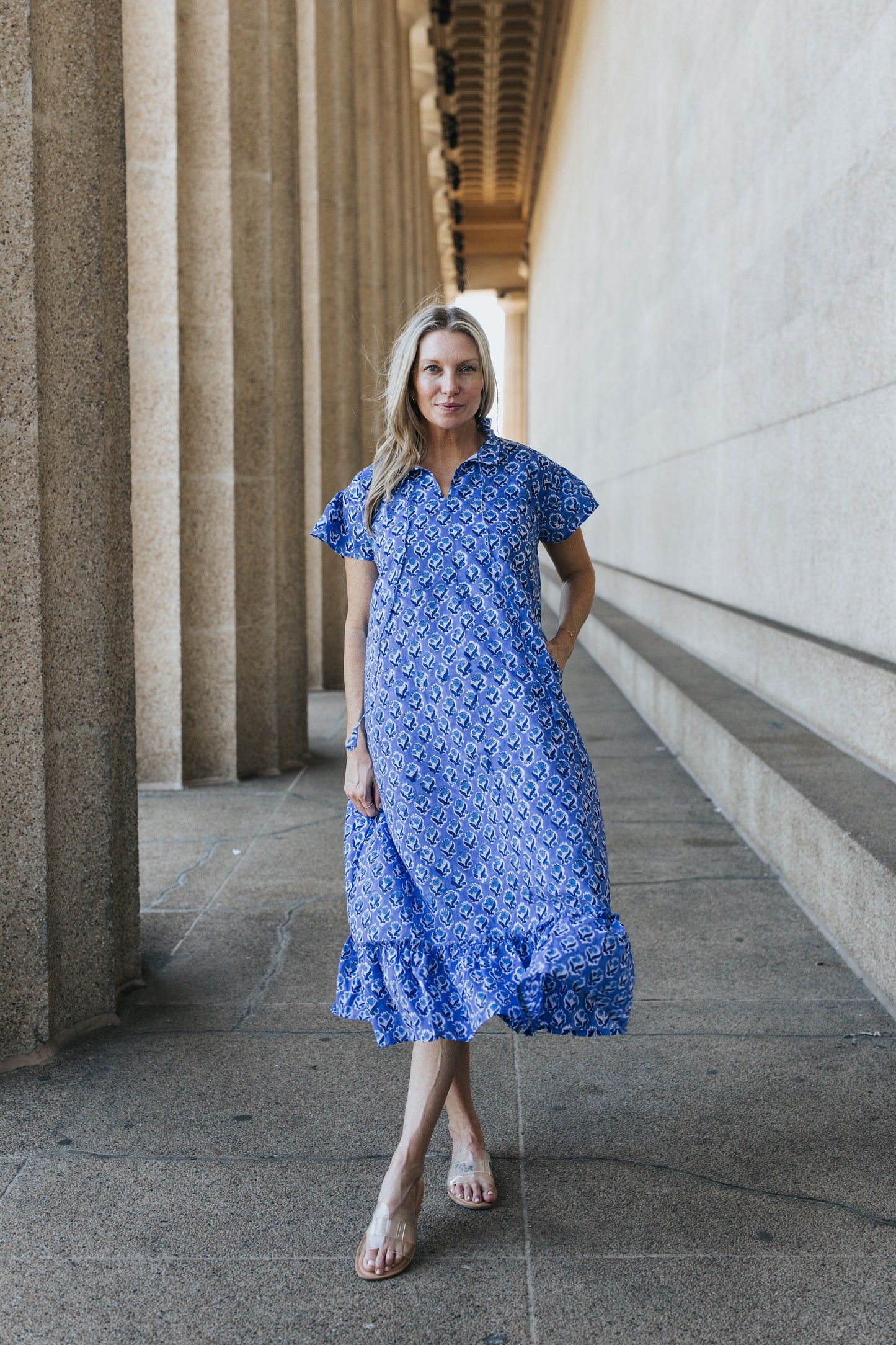 Florence Dress - Indigo Garden