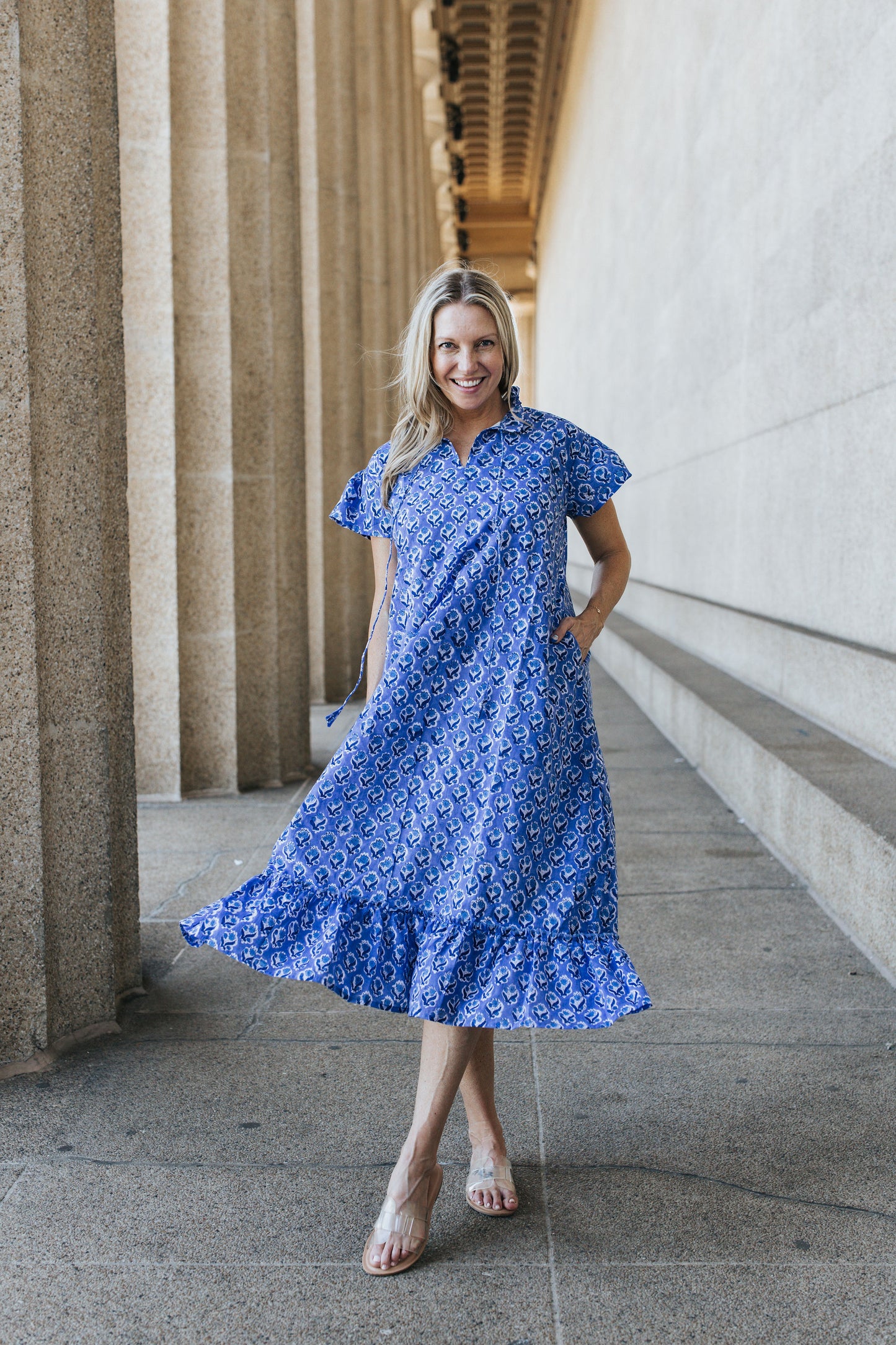 Florence Dress - Indigo Garden