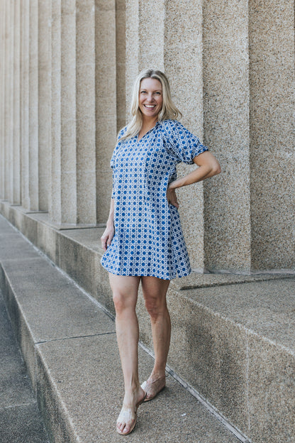 Tessa Dress - Harbor Lattice