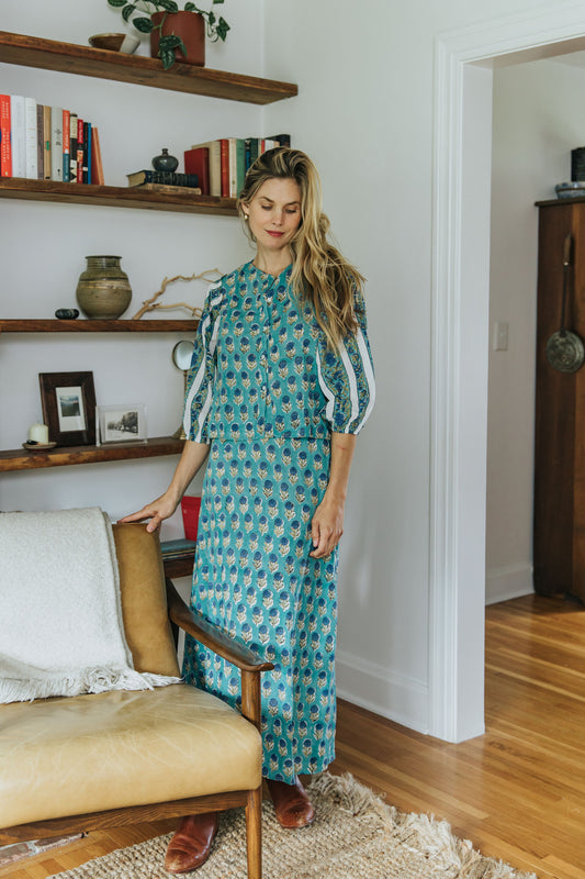 Gathering Skirt - Teal